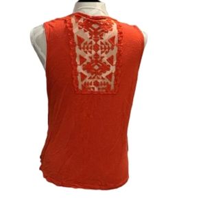 Maurices orange sleeveless top sheer back detail